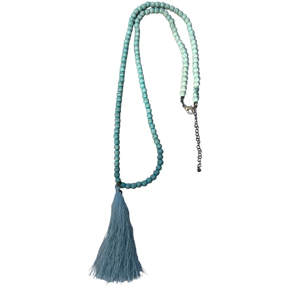 Tourquoise Awaken Your Creativity Energy Semi Precious Long Adjustable Necklace - Picture 2 of 3